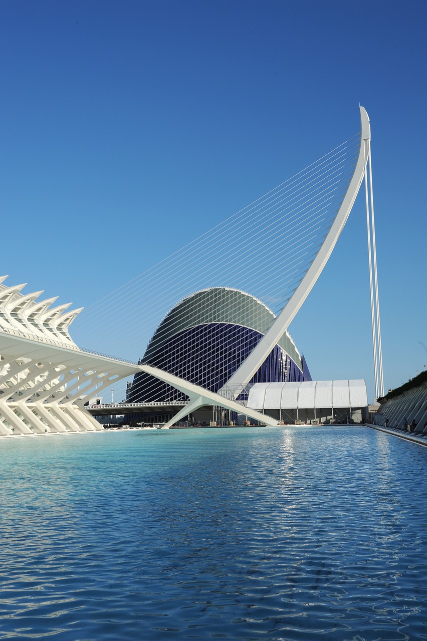 valencia, spain, architecture, building, modern, sun, blue sky, neustadt, art, movie theater, museum, city trip, travel, city, nature, beautiful, water, bridge, valencia, valencia, valencia, valencia, valencia